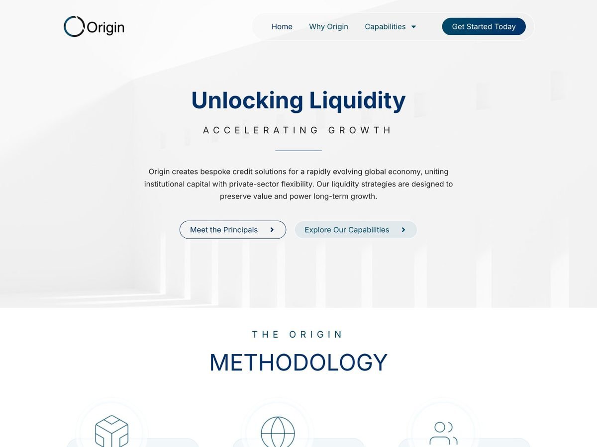 Origin Working Capital Solutions website